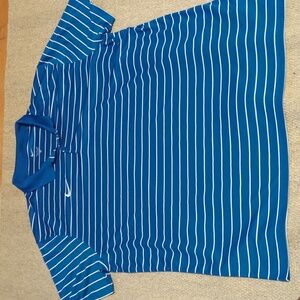 Mens Nike striped golf polo size XXL blue/white stripe